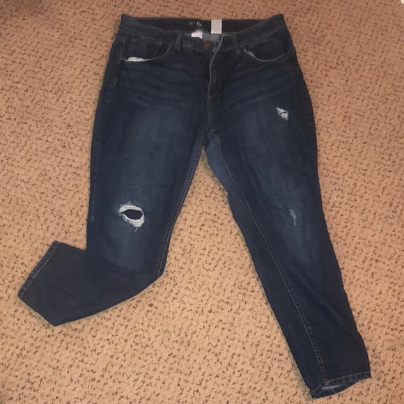 Time and Tru Denim - Dark wash ripped jeans